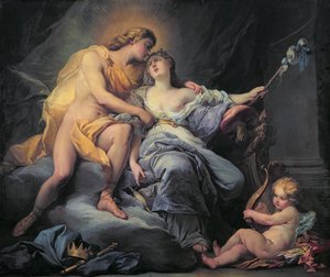 Apolo acariciando a la ninfa Leucotea